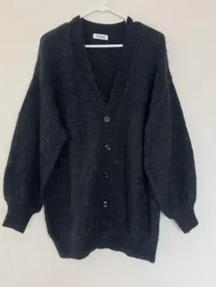 【FLASH BLUE】 Vネック カーディガン ダークグリーン L