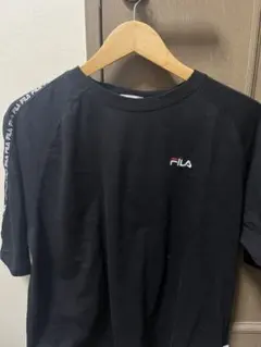 オーバーサイズで可愛い FILA ブラック シンプル Tシャツ フリーサイズ
