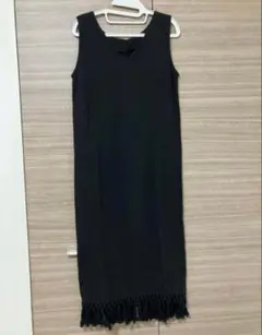 SPIRALGIRL マキシワンピース　フリンジワンピース　バックスリット深め