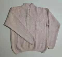 ノームトンプソン　ハイネックヘンリーセーター ピンクシルクアンゴラ混　L