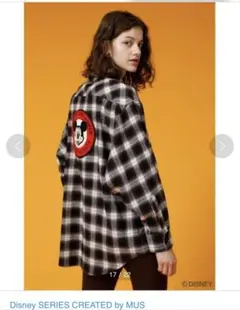 MOUSSY × Disney MD BACK PATCH CHECK シャツ