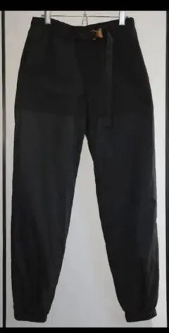 sacai 21SS ベロア切替 スーチングパンツ 1 濃紺 裾ドローコード