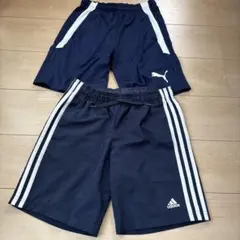 ジュニア　adidas PUMA 半ズボン2点セット ネイビー