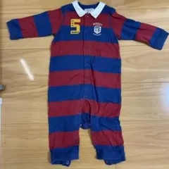 DOUBLE.B ストライプロンパース 80