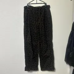 【美品】ニコアンド レオパード柄 コーデュロイパンツ ヒョウ柄 ワイド イージー