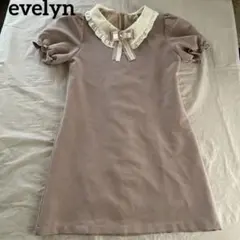 難あり】evelyn 襟付き ビジュー リボン ミニワンピース 半袖 - メルカリ
