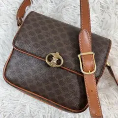 美品✨セリーヌ トリオンフ金具 ミニ ショルダーバッグ ゴールド金具 マカダム