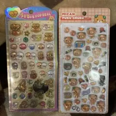 なっとうちゃん　うるちゅるPOPシール　みきゃん　ぷくちゅる　シール　2枚セット