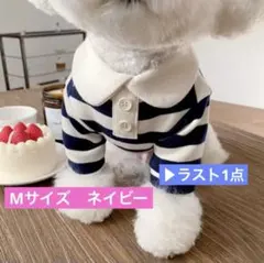 春夏用｜新品✅犬服 ポロシャツ ネイビーMサイズ