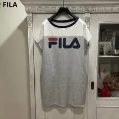 FILA フィラ ワンピース LL グレー ロゴプリント