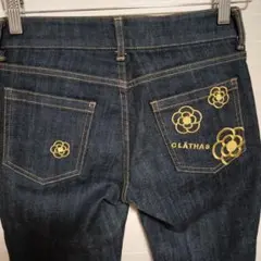 良品・日本製CLATHAS（クレイサス）カメリア金刺繍 ストレッチスキニー 36のサムネイル
