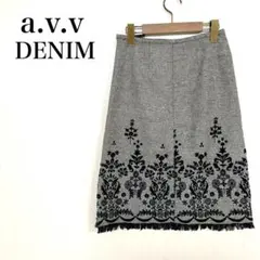 a.v.v レディース S グレー ブラック ツイード 刺繍 ミニスカートのサムネイル