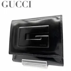 GUCCI グッチ 二つ折り財布 8.173 ブラック Gロゴ ウォレット