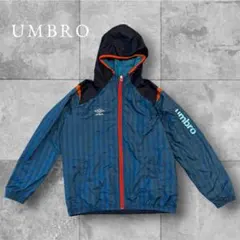 【UMBRO】ナイロンジャケット刺繍ロゴフード付人気配色アンブロメンズL