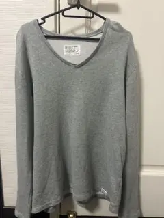 AZUL by moussy グレー Vネック 長袖トレーナーのサムネイル