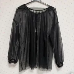 シースルー ブラック 長袖シャツ