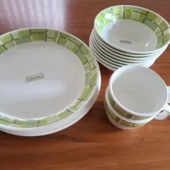 N. コールマン食器セット　ボウル8、カップ2、大皿4