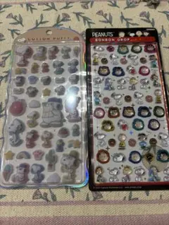 スヌーピー ボンボンドロップシールミニ コットンパフィーシール