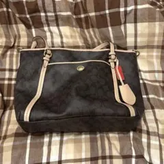 COACH シグネチャー 2way トート ショルダーバッグ ブラウン ベージュ