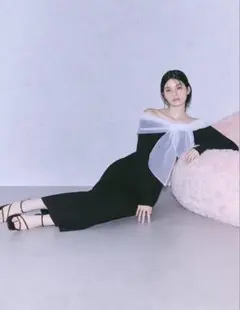 【FRAY I.D】オフショルコンビリボンリブニットワンピース