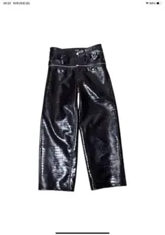 Goar.archive クロコ フェイクレザーパンツ 黒 M
