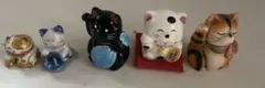 招き猫 陶器製 置物セット