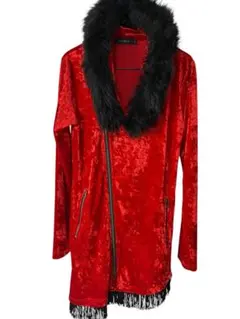 CIVARIZE ベロア　パーカー　ファー襟脱着 アシンメトリーデザイン　V系