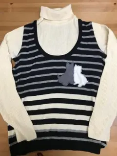 Black & white ストライプゴルフセーター、サイズ2