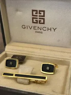 未使用　GIVENCHY ジバンシー ネクタイピン カフス ゴールド×ブラック