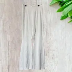 ☆ユニクロ UNIQLO (L) フレアパンツ スリット アイボリー ゴム
