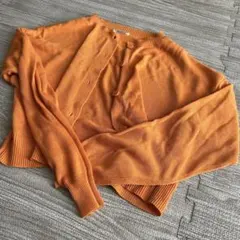 オレンジ カーディガン 長袖