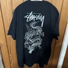 Stussy ドラゴンプリント Tシャツ 黒