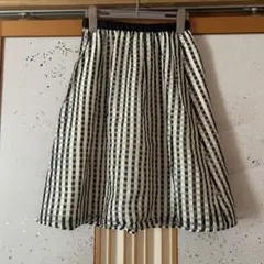 anysisフレアスカート ブラックホワイト ギンガムチェック