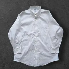 ブルックスブラザーズ 長袖ボタンダウンシャツ ホワイト XLサイズ 無地 古着