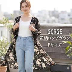 GORGE 花柄 長袖ワンピース F レース風のサムネイル