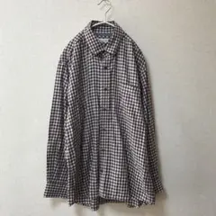 【SIMPLE LIFE】シンプルライフ　チェック柄 長袖ボタンダウンシャツ２L