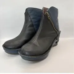 Hina Day Green本革 2WAYカラー アンクルブーツ 厚底 24.5