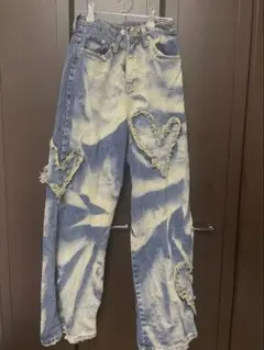Dalfwin 【UNUSED.LAB】ダメージ加工デニムパンツ　バギーパンツ