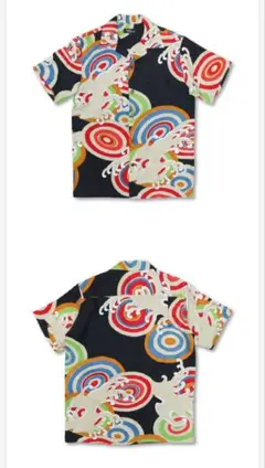 完売！Pagong パゴン ビンテージ　シルク100％アロハシャツ渦と立波 M