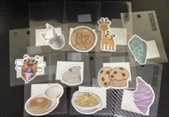かわいい食べ物 動物 シール ステッカー 10枚セット まとめ売り