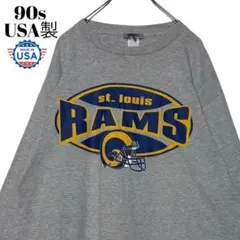 90s USA製 NFLラムズ ロンT グレー L アメフト 長袖tシャツ