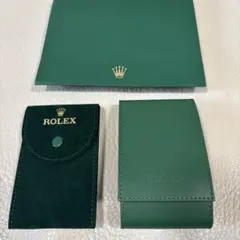 ROLEX グリーンレザーケースセット ROLEX ロレックス 時計ケース 携帯ケース レザーケース ケース セット