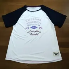 OUTDOOR 半袖Tシャツ Lサイズ （ホワイト/ネイビー）