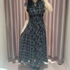 An MILLE アンミール チェックレディOP ブラック