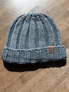 【未使用】ウール混リブニットキャップ グレー
