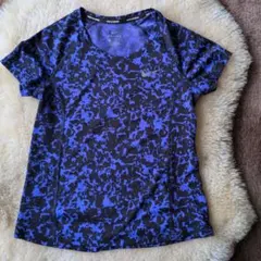 Nike DRI-FIT 青・黒迷彩柄 トップス S