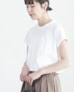 ふわふわ天竺フレンチスリーブカットソー 無地Tシャツ