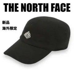 新品⭐️ノースフェイス　ワッペンロゴウールキャップ　ブラック　韓国限定