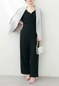 カットレースフロントクロスサロペ naturalcouture Lサイズ