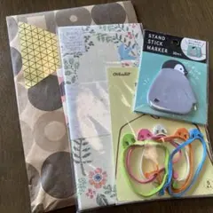 便箋封筒、スタンドスティックマーカー、たばねバンドセット